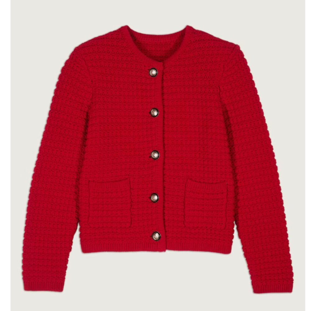 ba&sh Red Textured Cardigan - Picture 5 of 13